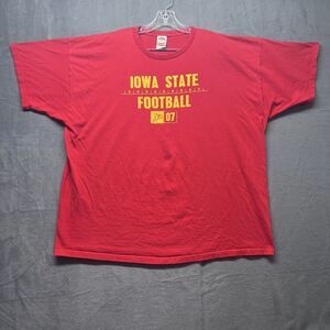 Iowa State Shirt Mens‎ 3XL Red Football Hit it Hard Fruit of The Loom Crew Neck